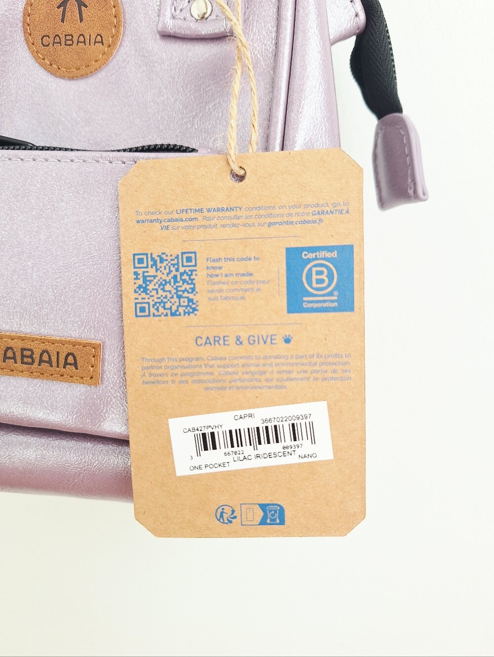 CABAIA Nano Adventurer Capri Lilac Iridescent Crossbody Bag NWT - Picture 5 of 10